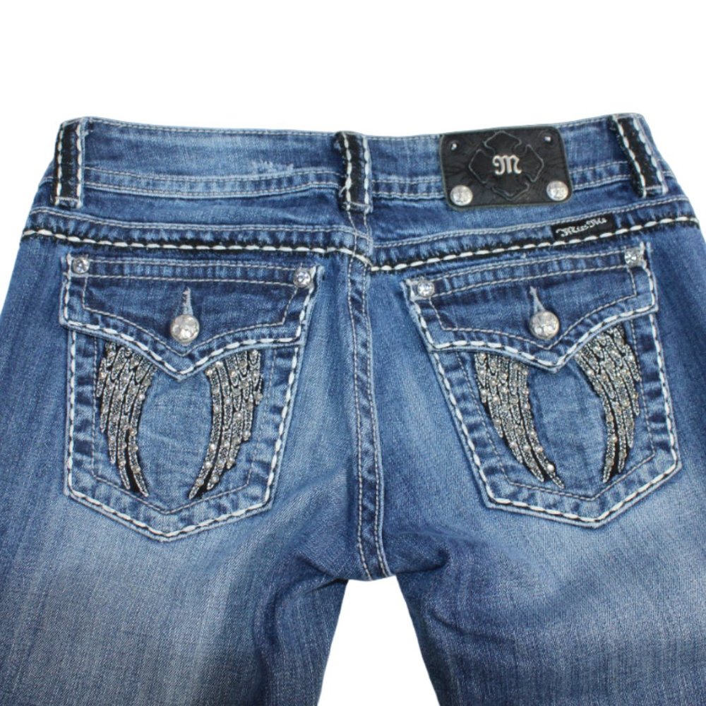 Miss Me Angel Wing Embellished Boot Cut, Size 28
